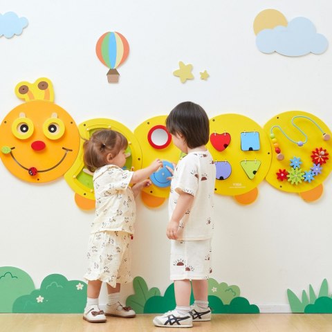 Viga Toys VIGA Drewniana Duża Tablica Aktywności Gąsiennica