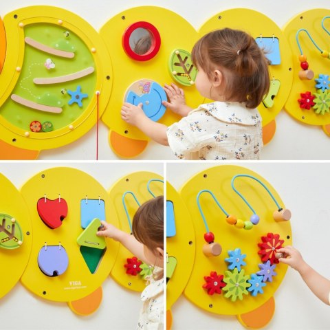Viga Toys VIGA Drewniana Duża Tablica Aktywności Gąsiennica