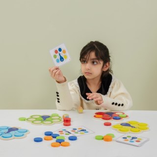 Viga Toys VIGA Drewniana Gra Dopasuj Kolory Pawi Ogon Montessori + Karty