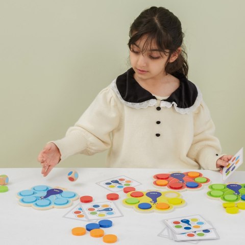 Viga Toys VIGA Drewniana Gra Dopasuj Kolory Pawi Ogon Montessori + Karty