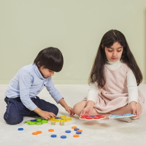 Viga Toys VIGA Drewniana Gra Dopasuj Kolory Pawi Ogon Montessori + Karty