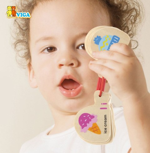 Viga Toys VIGA Drewniana Książeczka do Nauki Alfabetu i Angielskiego Montessori