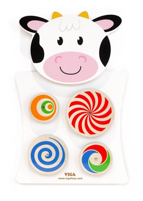 Viga Toys VIGA Drewniana Tablica Manipulacyjna Krówka Certyfikat FSC Montessori