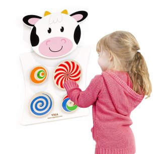 Viga Toys VIGA Drewniana Tablica Manipulacyjna Krówka Certyfikat FSC Montessori