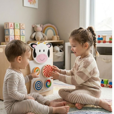 Viga Toys VIGA Drewniana Tablica Manipulacyjna Krówka Certyfikat FSC Montessori
