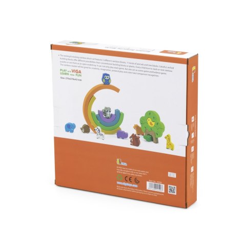 Viga Toys VIGA Drewniana Tęcza Układanka Klocki Kreatywne Montessori