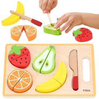 Viga Toys VIGA Drewniana Układanka Edukacyjna Montessori Owoce do Krojenia