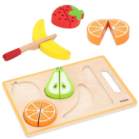 Viga Toys VIGA Drewniana Układanka Edukacyjna Montessori Owoce do Krojenia