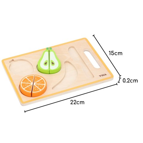 Viga Toys VIGA Drewniana Układanka Edukacyjna Montessori Owoce do Krojenia