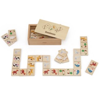 Viga Toys VIGA Drewniane Domino 2w1 Zwierzęta i Liczby