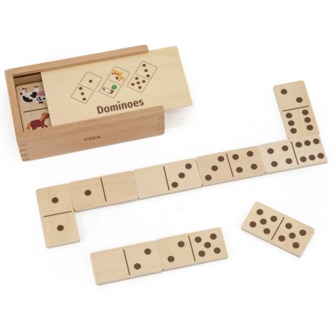 Viga Toys VIGA Drewniane Domino 2w1 Zwierzęta i Liczby