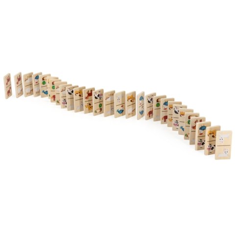 Viga Toys VIGA Drewniane Domino 2w1 Zwierzęta i Liczby