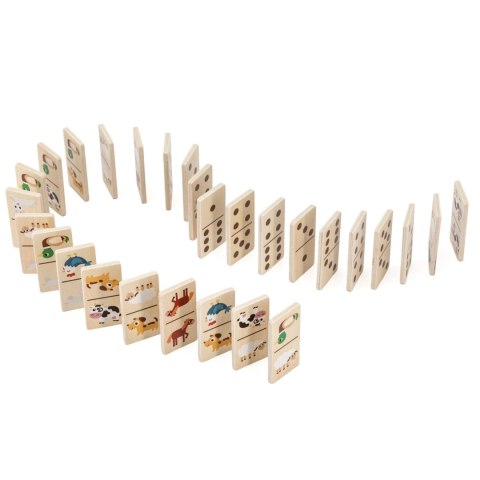 Viga Toys VIGA Drewniane Domino 2w1 Zwierzęta i Liczby
