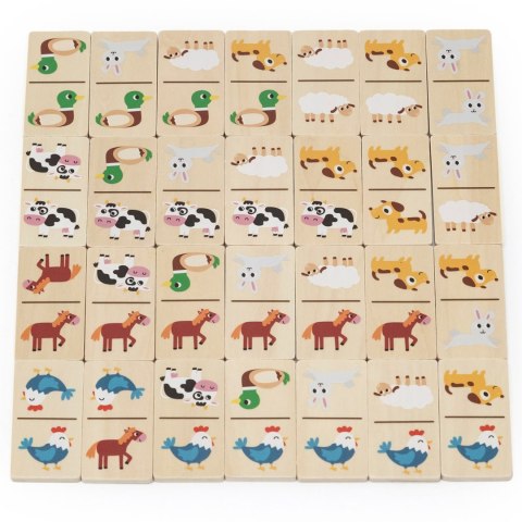 Viga Toys VIGA Drewniane Domino 2w1 Zwierzęta i Liczby