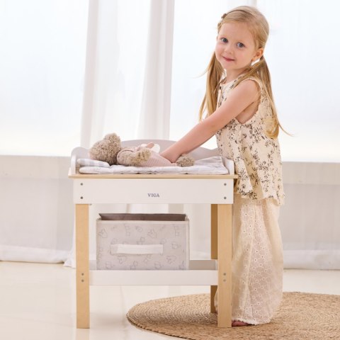 Viga Toys VIGA Drewniany Przewijak 2w1 Wanienka dla Lalek