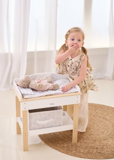 Viga Toys VIGA Drewniany Przewijak 2w1 Wanienka dla Lalek