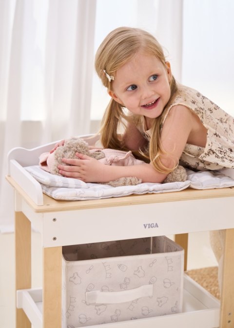 Viga Toys VIGA Drewniany Przewijak 2w1 Wanienka dla Lalek