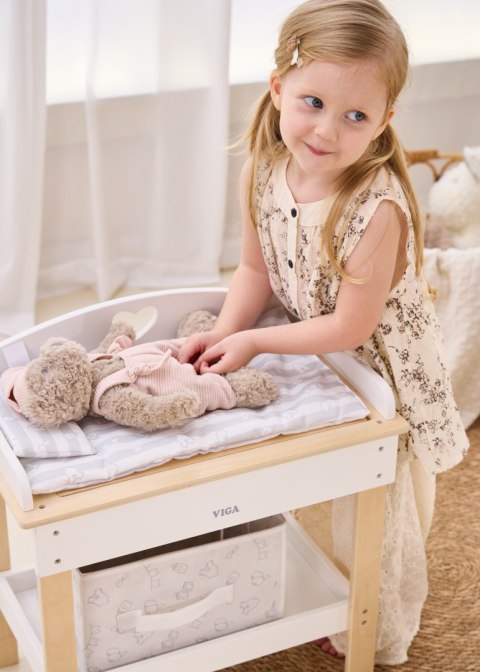 Viga Toys VIGA Drewniany Przewijak 2w1 Wanienka dla Lalek