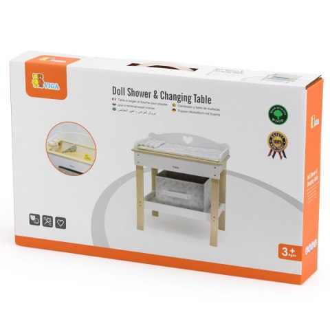 Viga Toys VIGA Drewniany Przewijak 2w1 Wanienka dla Lalek