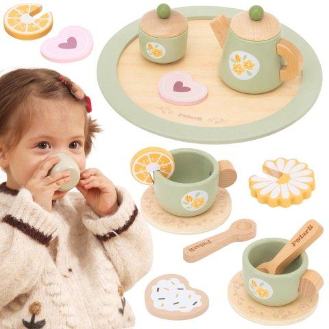 Viga Toys VIGA Drewniany Wiosenny Serwis Do Herbaty-15 elementów