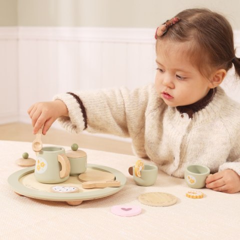 Viga Toys VIGA Drewniany Wiosenny Serwis Do Herbaty-15 elementów