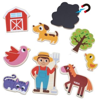 Viga Toys VIGA Magnetyczni Przyjaciele z Farmy 20 szt. Magnesów - Kreatywna Zabawa z Wiejskimi Zwierzątkami