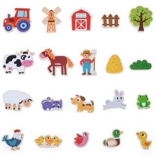 Viga Toys VIGA Magnetyczni Przyjaciele z Farmy 20 szt. Magnesów - Kreatywna Zabawa z Wiejskimi Zwierzątkami