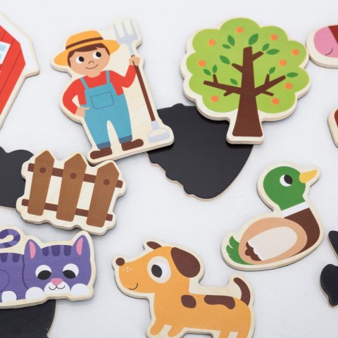 Viga Toys VIGA Magnetyczni Przyjaciele z Farmy 20 szt. Magnesów - Kreatywna Zabawa z Wiejskimi Zwierzątkami