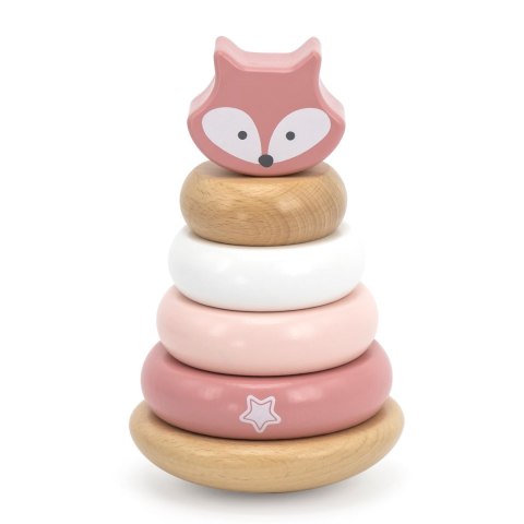 Viga Toys VIGA PolarB Drewniana Piramidka Edukacyjna - Lisek
