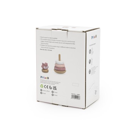Viga Toys VIGA PolarB Drewniana Piramidka Edukacyjna - Lisek