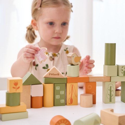 Viga Toys VIGA PolarB Drewniane Klocki Bloki Montessori Zwierzęta 50 el.