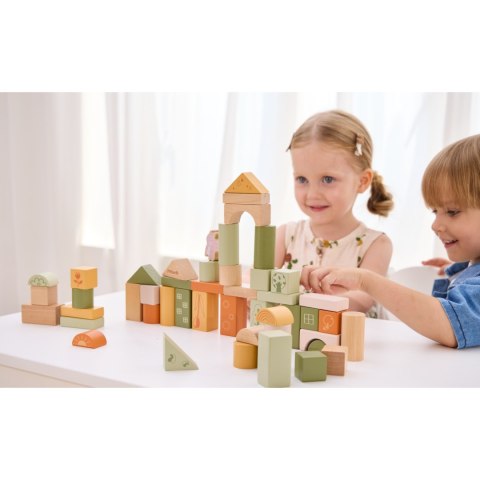 Viga Toys VIGA PolarB Drewniane Klocki Bloki Montessori Zwierzęta 50 el.