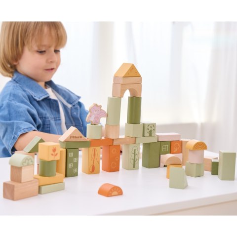 Viga Toys VIGA PolarB Drewniane Klocki Bloki Montessori Zwierzęta 50 el.
