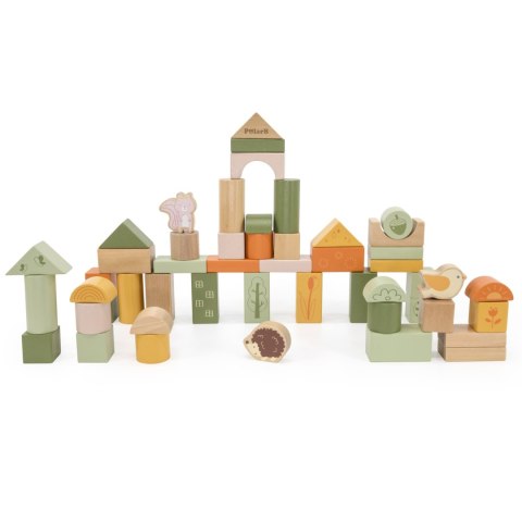 Viga Toys VIGA PolarB Drewniane Klocki Bloki Montessori Zwierzęta 50 el.