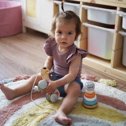 Viga Toys VIGA PolarB Drewniany Piesek do Ciągnięcia Koordynacja, Równowaga