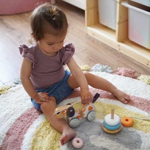 Viga Toys VIGA PolarB Drewniany Piesek do Ciągnięcia Koordynacja, Równowaga