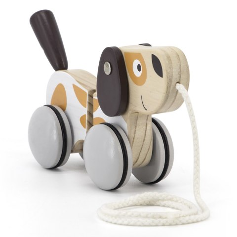 Viga Toys VIGA PolarB Drewniany Piesek do Ciągnięcia Koordynacja, Równowaga