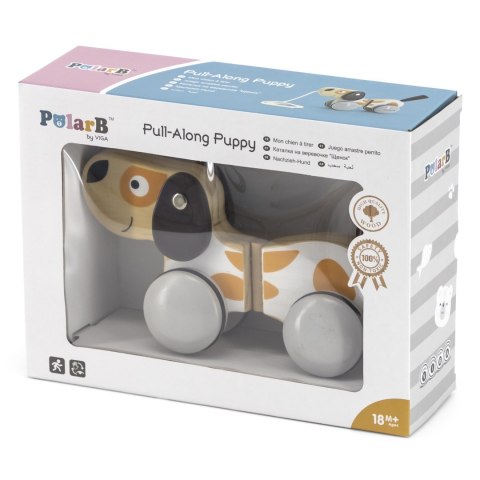 Viga Toys VIGA PolarB Drewniany Piesek do Ciągnięcia Koordynacja, Równowaga