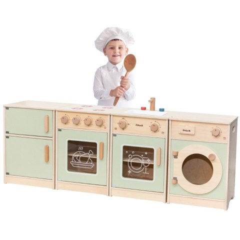 Viga Toys VIGA PolarB Drewniany Zestaw Kuchenny XL Pralka Kuchenka Zmywarka - Zielony