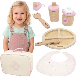 Viga Toys VIGA PolarB Drewniany Zestaw do Karmienia Lalki Torba - z Butelką i Śliniaczkiem