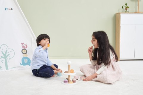 Viga Toys VIGA PolarB Patera drewniana z Babeczkami Ciasteczkami Kawą zestaw 15 akc