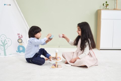 Viga Toys VIGA PolarB Patera drewniana z Babeczkami Ciasteczkami Kawą zestaw 15 akc