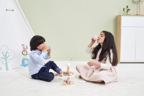 Viga Toys VIGA PolarB Patera drewniana z Babeczkami Ciasteczkami Kawą zestaw 15 akc