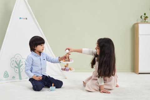 Viga Toys VIGA PolarB Patera drewniana z Babeczkami Ciasteczkami Kawą zestaw 15 akc