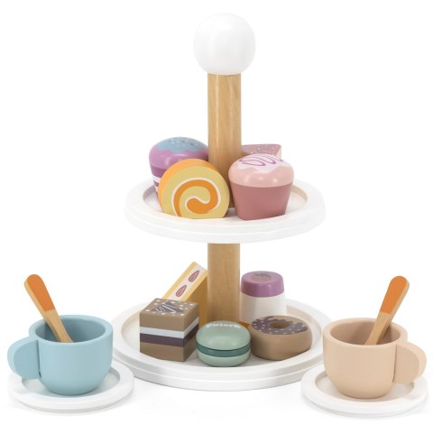 Viga Toys VIGA PolarB Patera drewniana z Babeczkami Ciasteczkami Kawą zestaw 15 akc