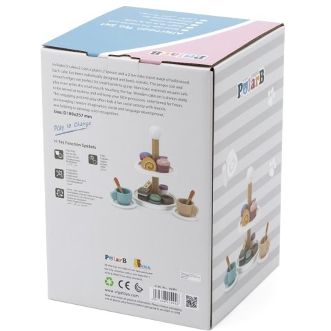 Viga Toys VIGA PolarB Patera drewniana z Babeczkami Ciasteczkami Kawą zestaw 15 akc