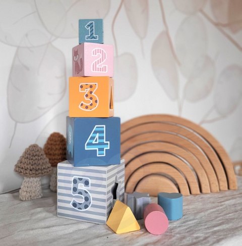 Viga Toys VIGA PolarB Piramidka Układanka edukacyjna Sorter Kostki Klocki