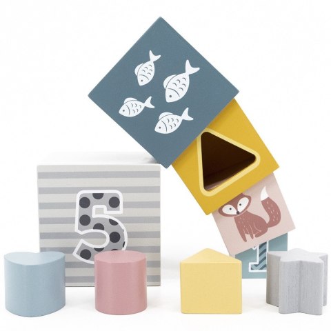 Viga Toys VIGA PolarB Piramidka Układanka edukacyjna Sorter Kostki Klocki