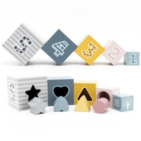 Viga Toys VIGA PolarB Piramidka Układanka edukacyjna Sorter Kostki Klocki