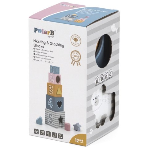 Viga Toys VIGA PolarB Piramidka Układanka edukacyjna Sorter Kostki Klocki